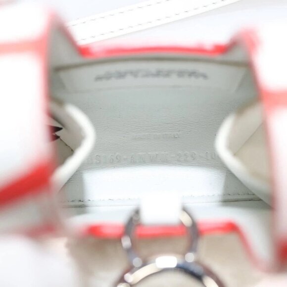 FENDI Bunny Mark Jacobs Collaboration Bag Leather White Red Silver Auth BD1711AM - Picture 10 of 16